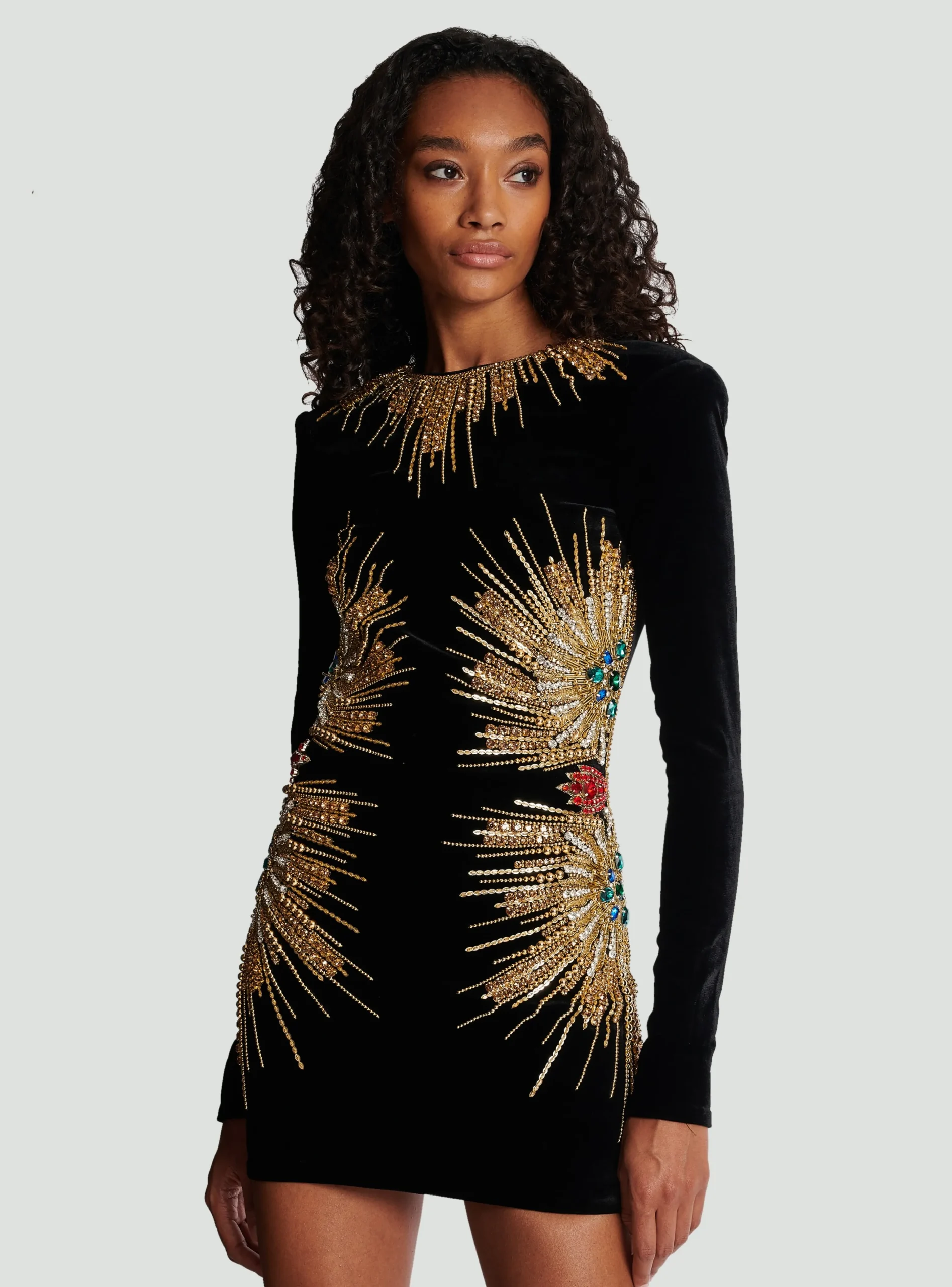 Dress With Pearl And Sequin Embroidery-Balmain Cheap