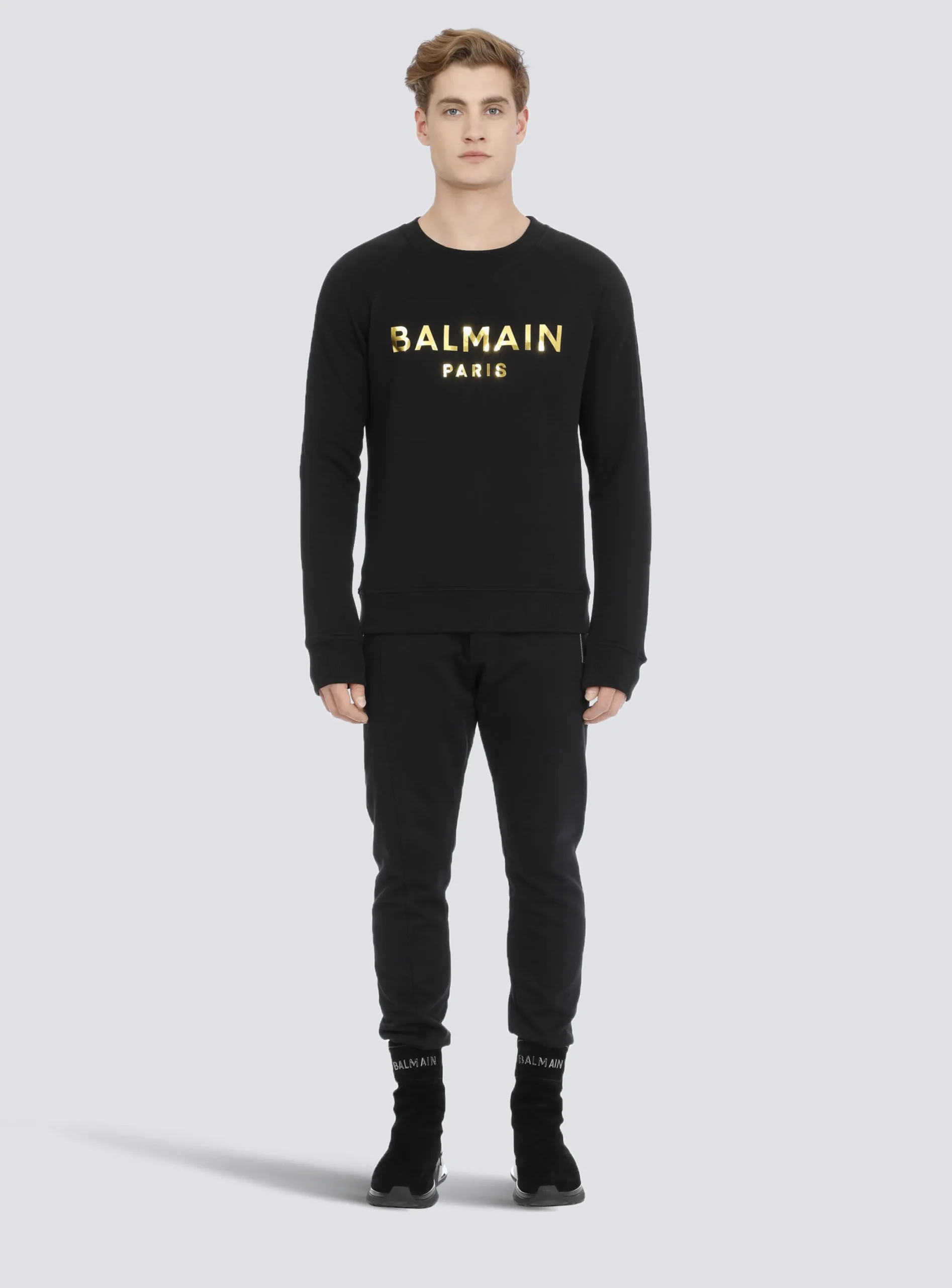 Eco-designed Cotton Sweatshirt With Paris Logo Print-Balmain Store