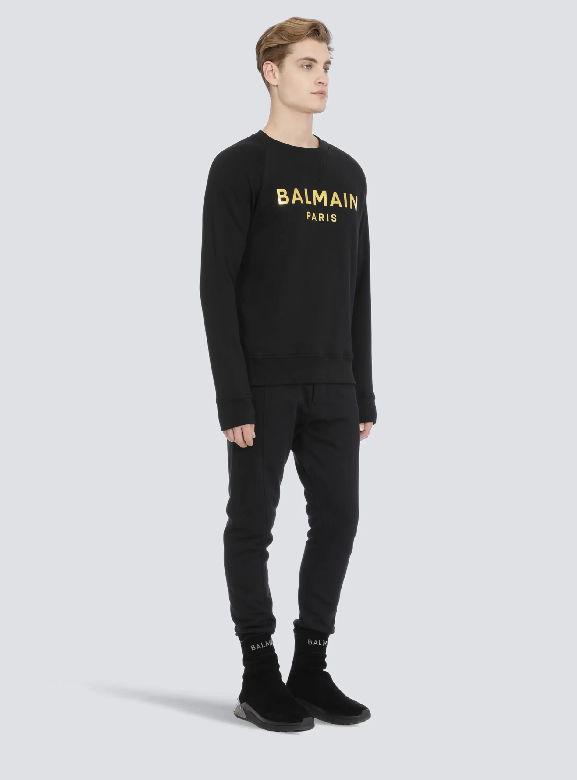 Eco-designed Cotton Sweatshirt With Paris Logo Print-Balmain Store
