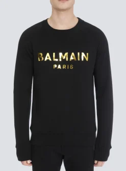 Eco-designed Cotton Sweatshirt With Paris Logo Print-Balmain Store