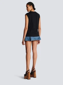 Eco-designed Cotton T-shirt With Logo Print-Balmain Cheap