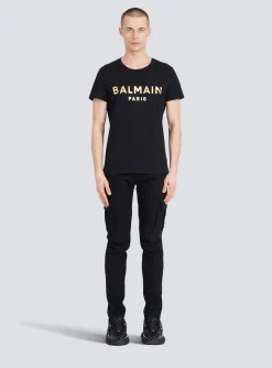 Eco-designed Cotton T-shirt With Paris Logo Print-Balmain Flash Sale