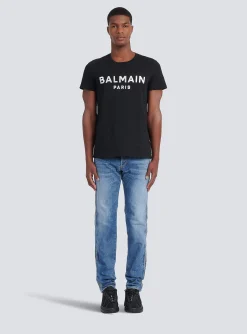 Eco-designed Cotton T-shirt With Paris Logo Print-Balmain Sale