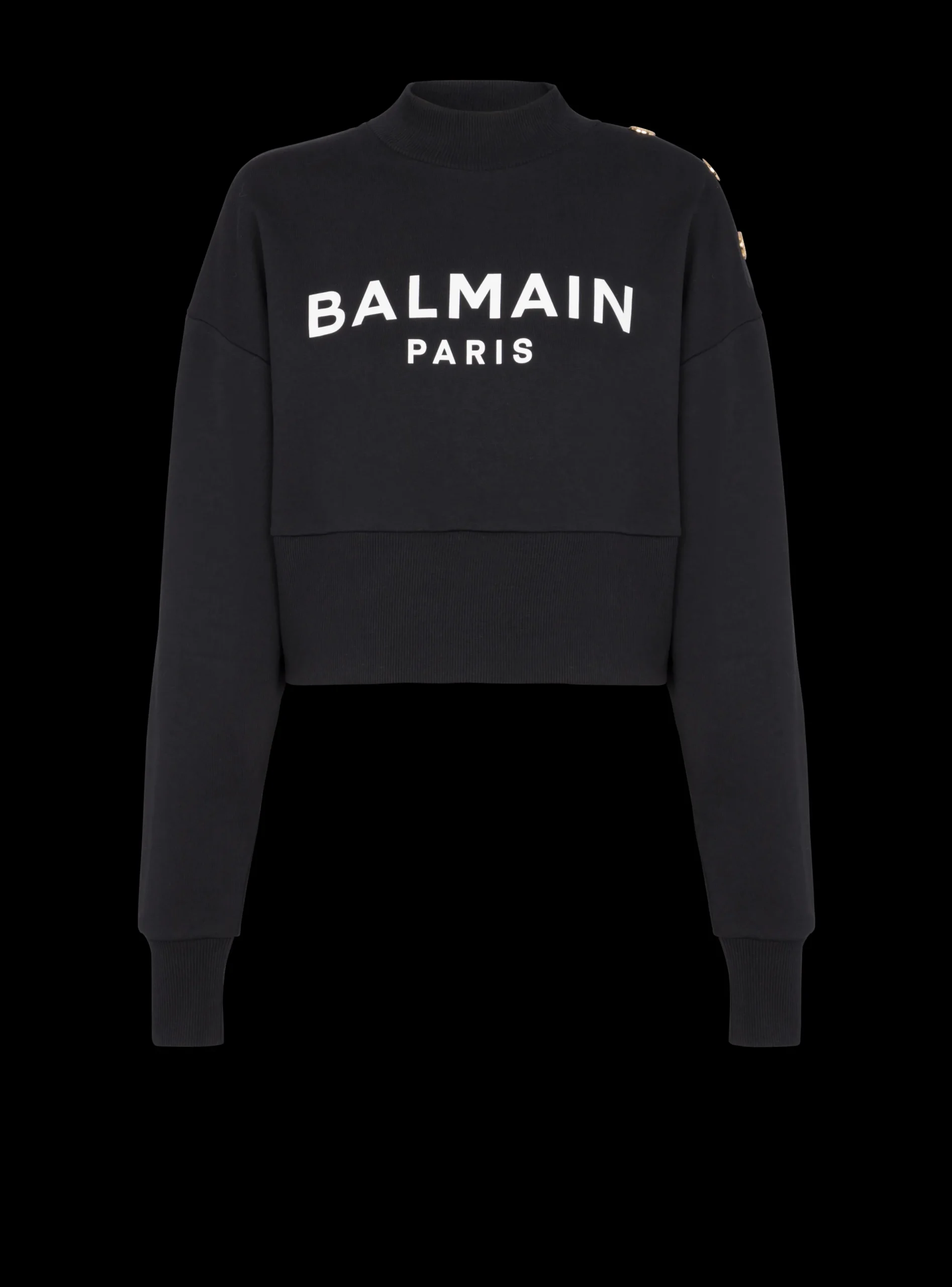 Eco-responsible Cotton Cropped Sweatshirt With Logo Print-Balmain New