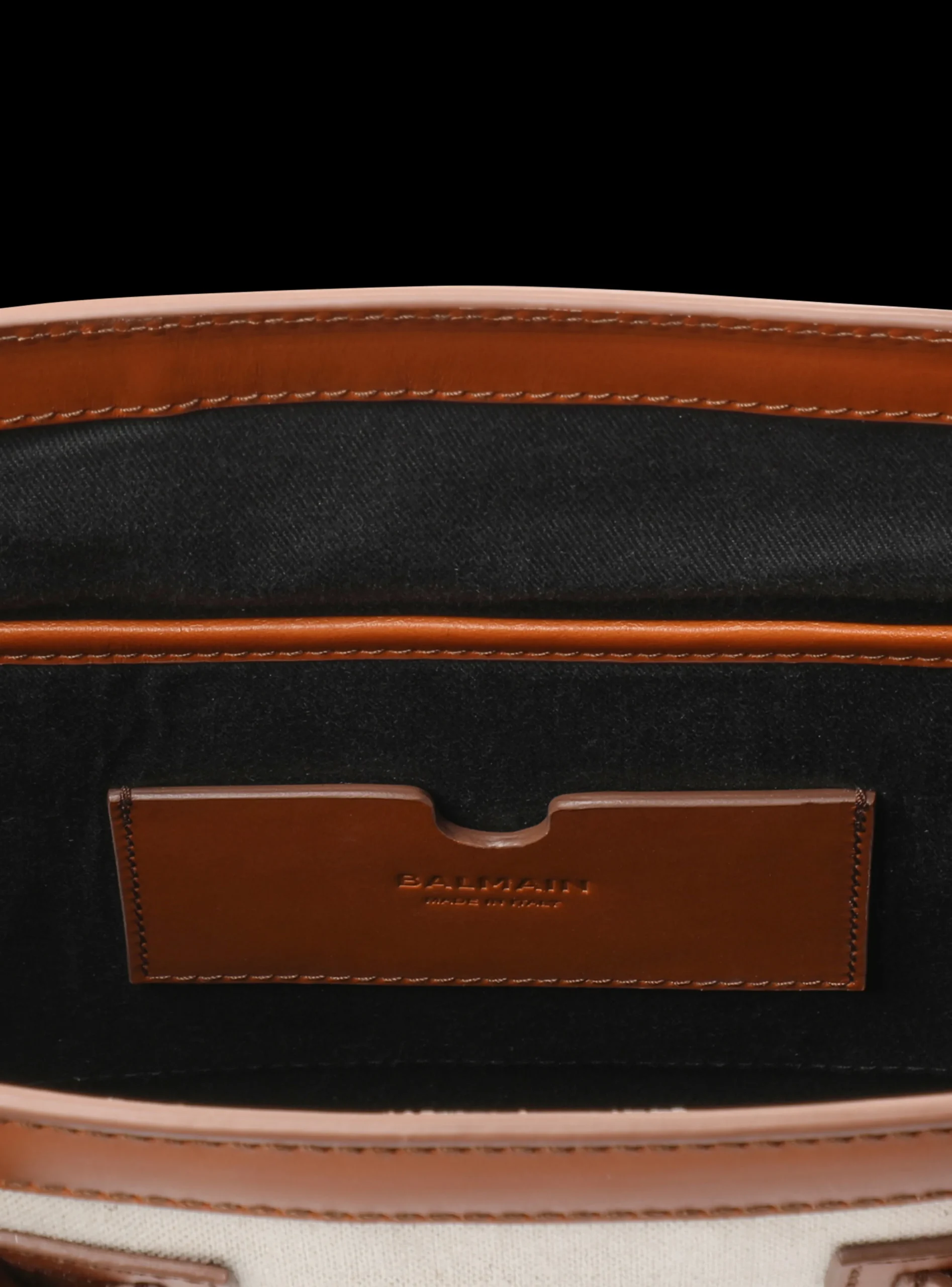 Ecru Canvas B-Army 26 Bag With Brown Leather Panels-Balmain Flash Sale