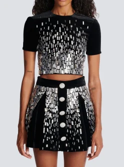 Embellished Crop Top-Balmain Online