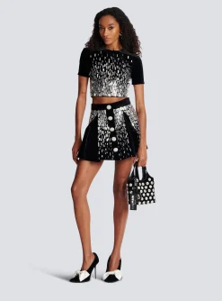 Embellished Skater Skirt-Balmain Online
