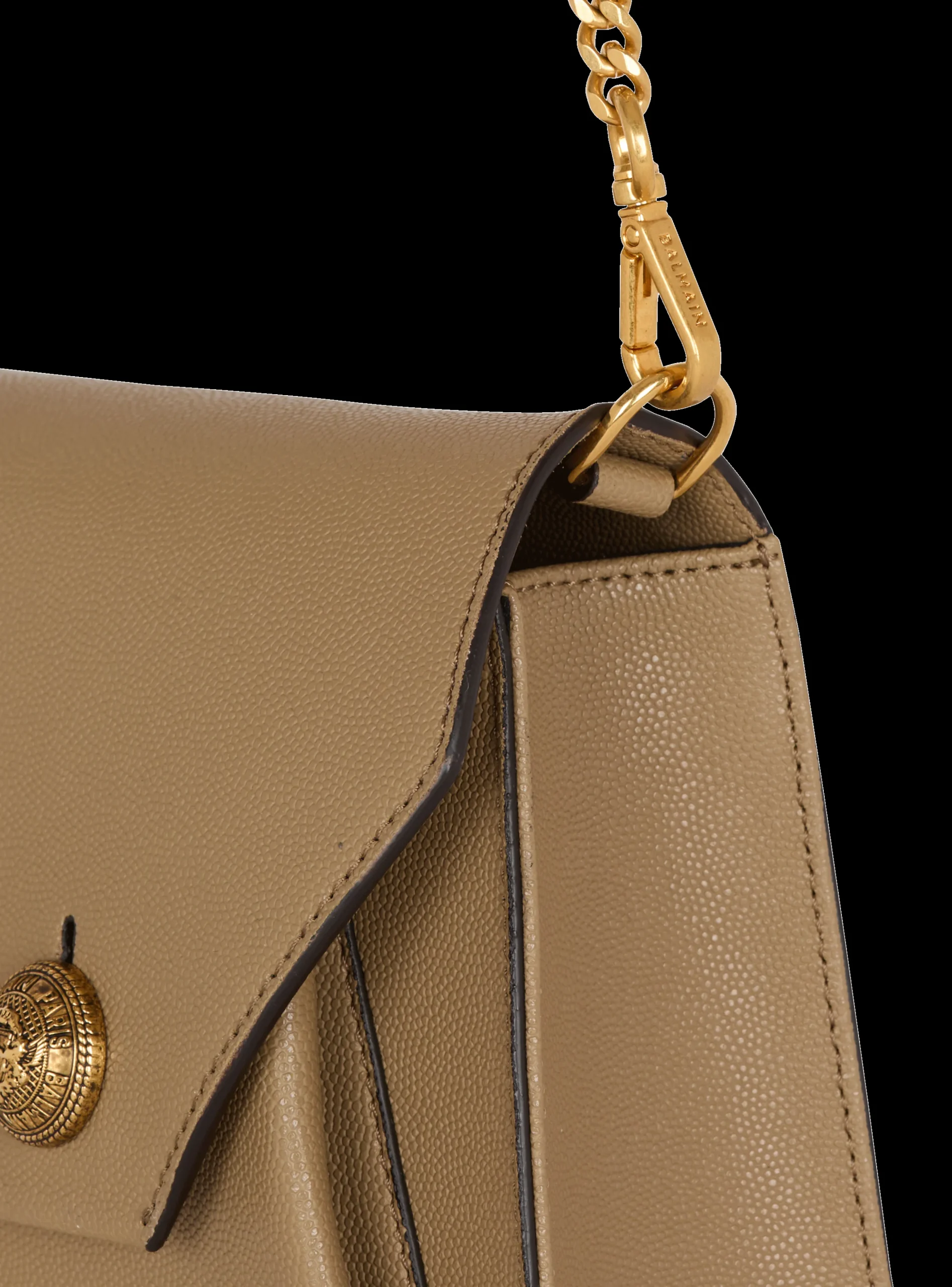 Emblème Flap Grained Calfskin Bag-Balmain Clearance