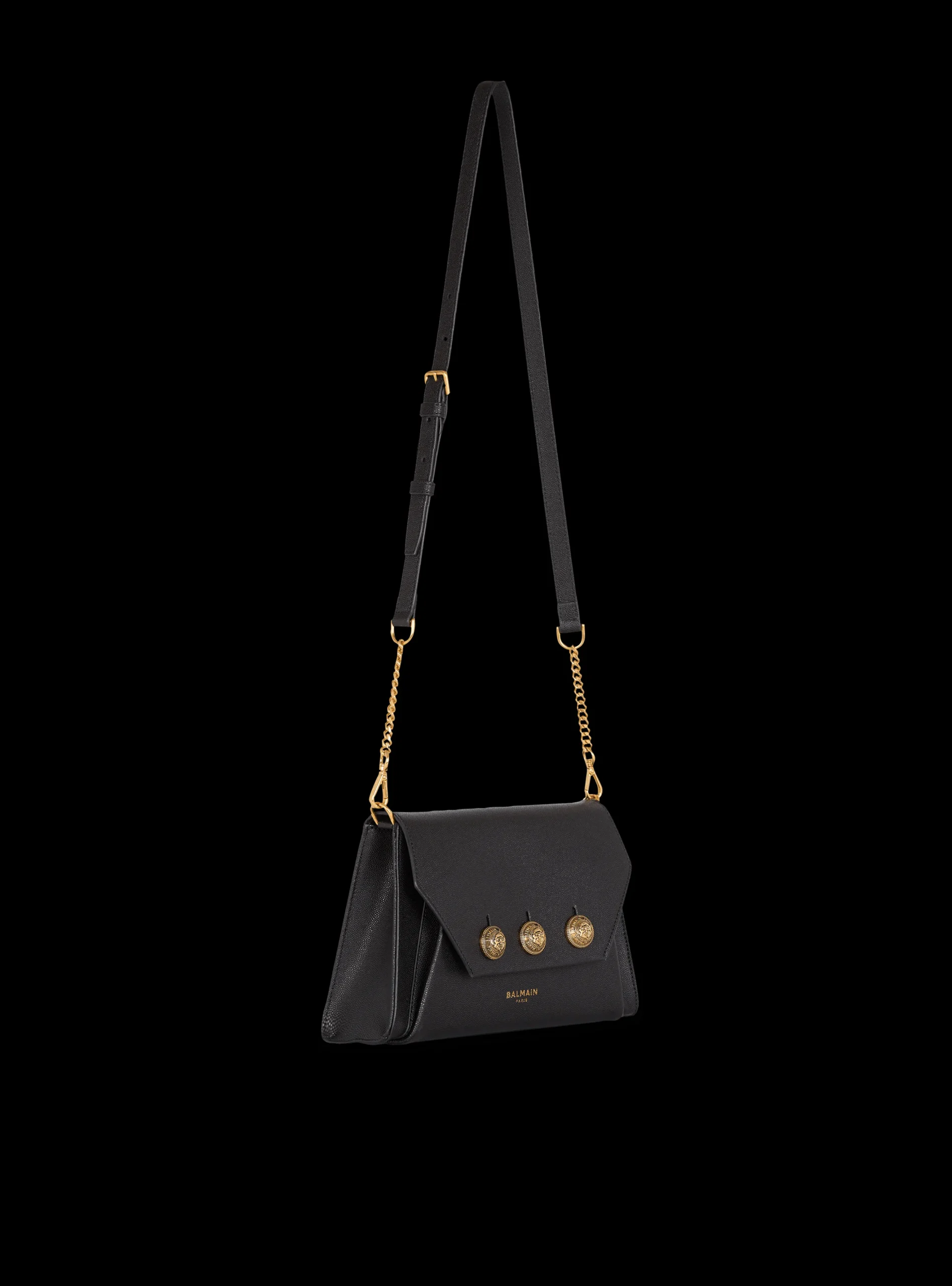 Emblème Flap Grained Calfskin Bag-Balmain Clearance