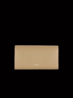 Embl&egrave;me Grained Calfskin Clutch-Balmain Cheap