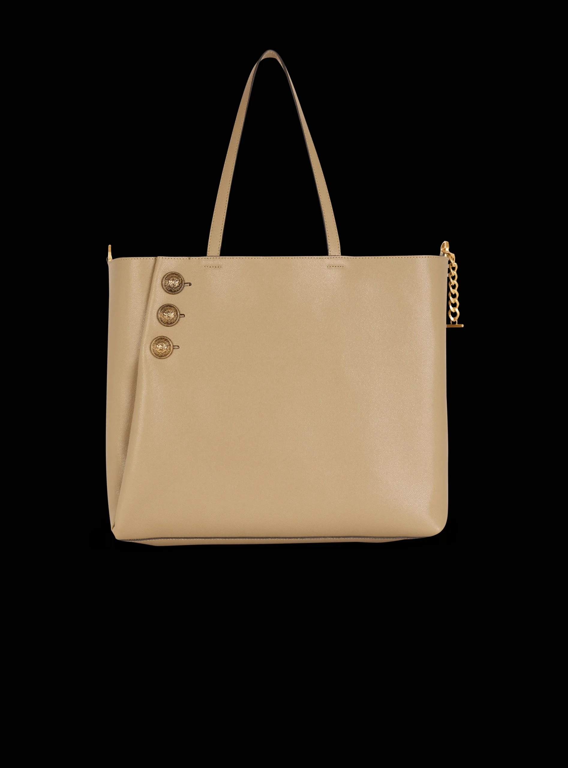 Emblème Grained Calfskin Tote Bag-Balmain Cheap