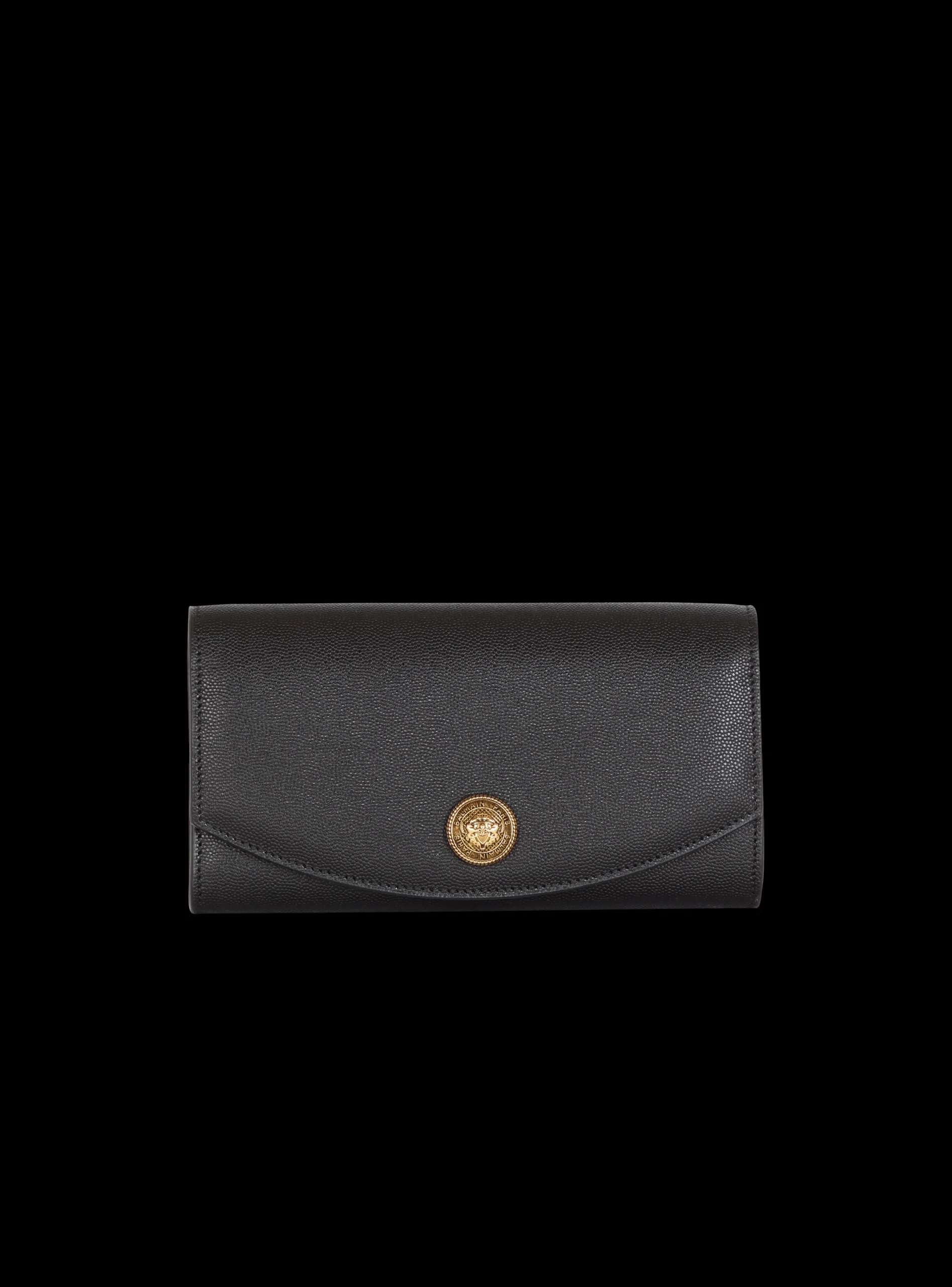 Emblème Grained Calfskin Clutch-Balmain Hot