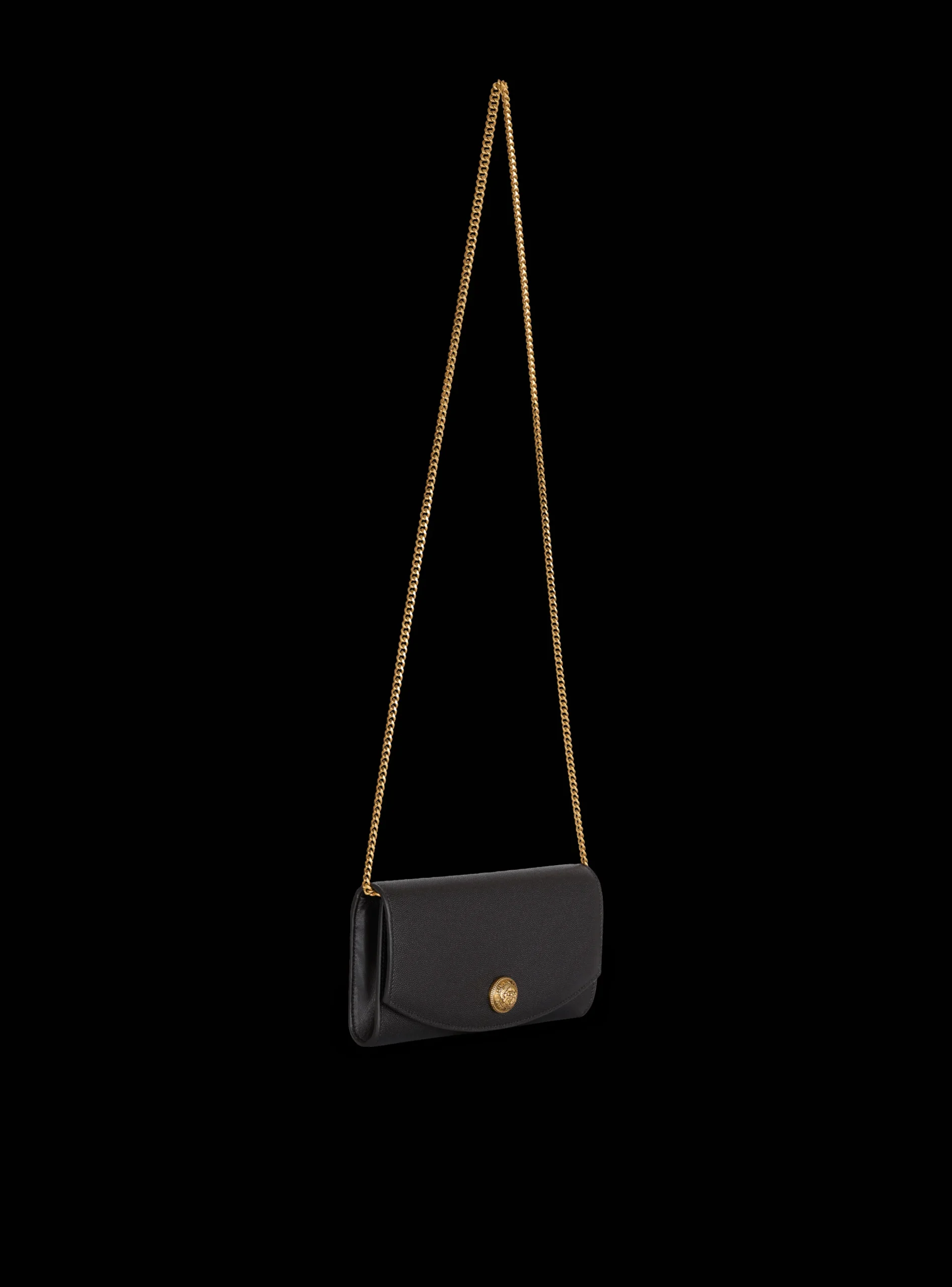 Emblème Grained Calfskin Clutch-Balmain Hot