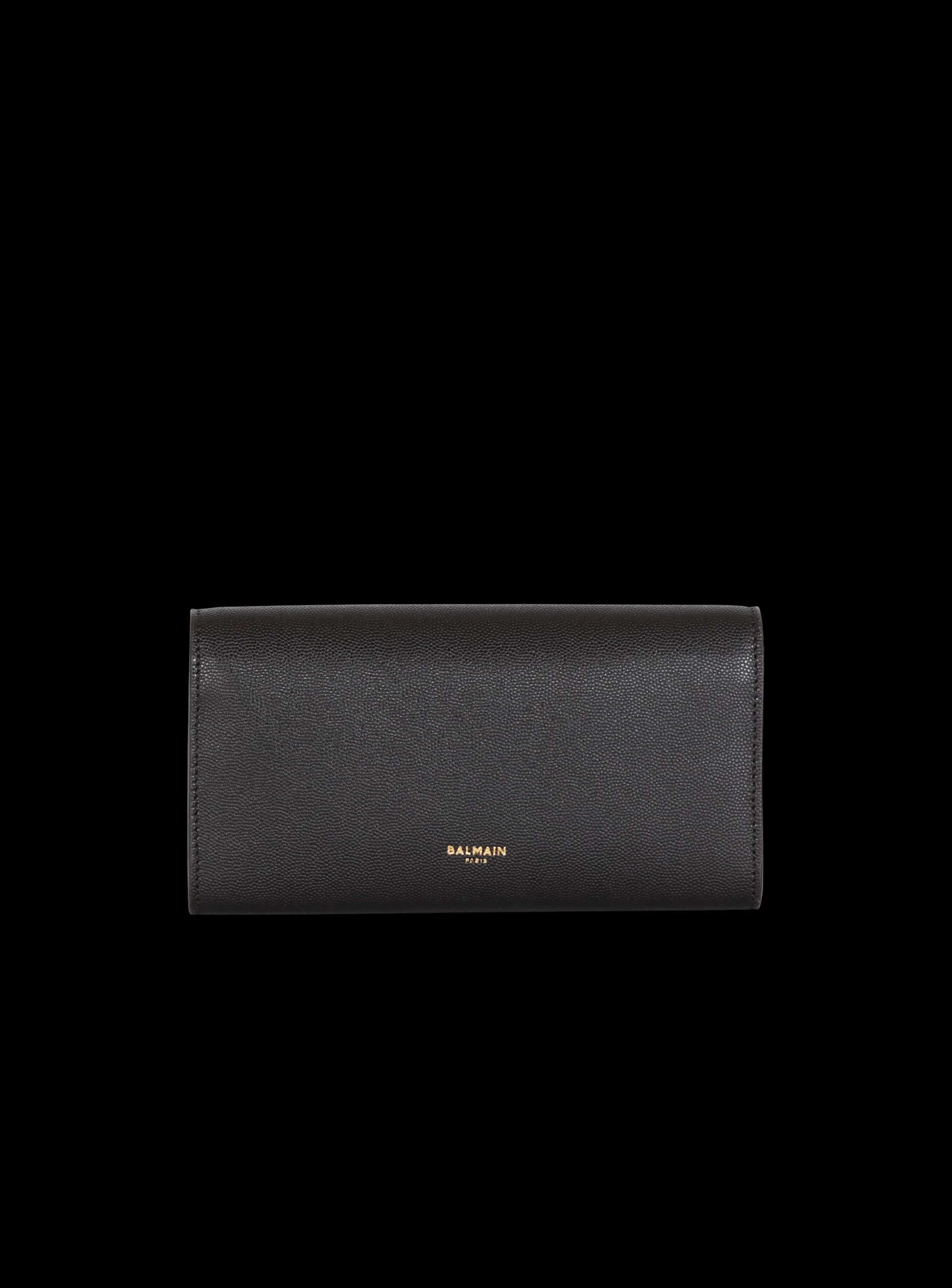 Emblème Grained Calfskin Clutch-Balmain Hot