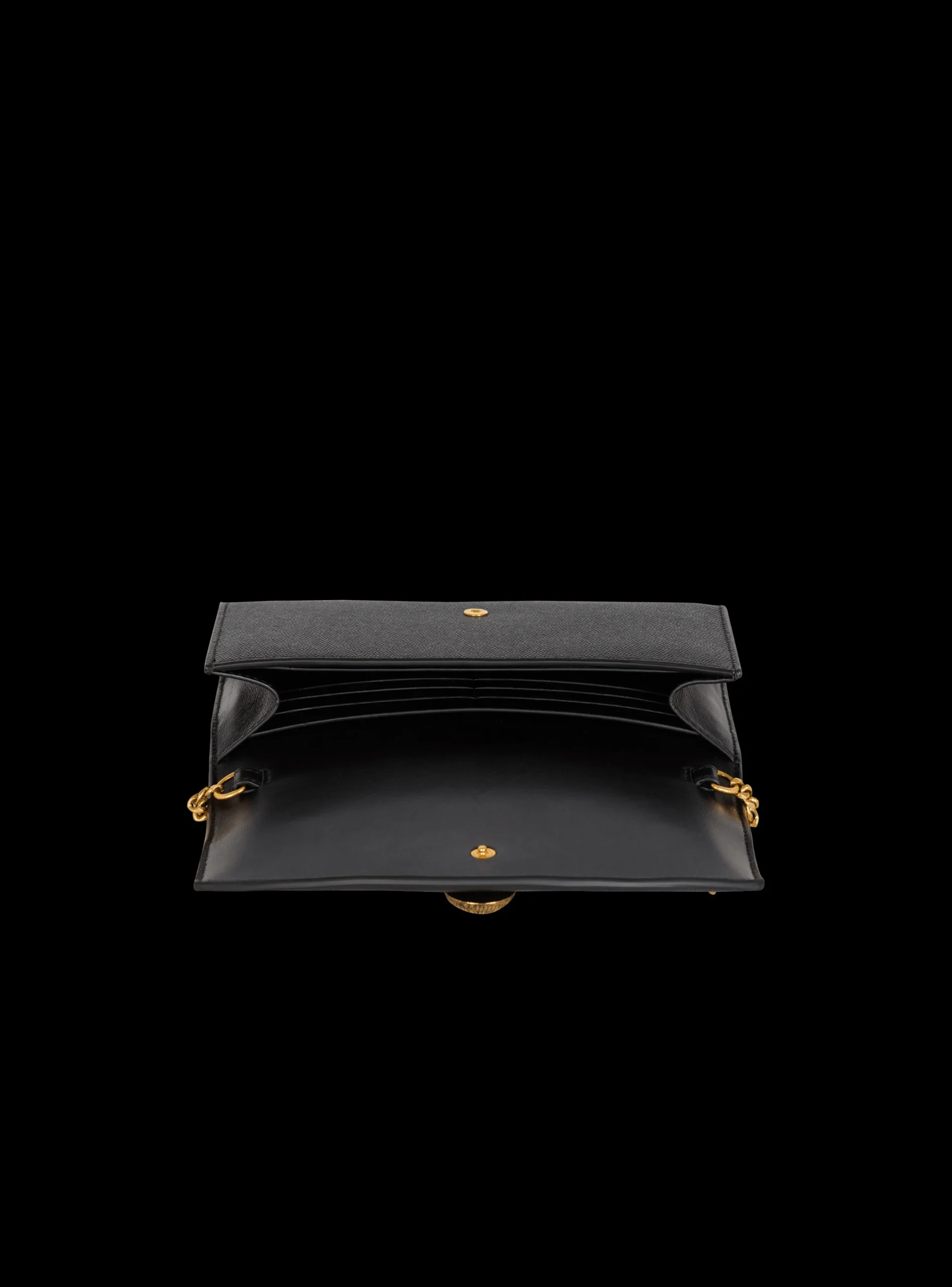 Emblème Grained Calfskin Clutch-Balmain Hot