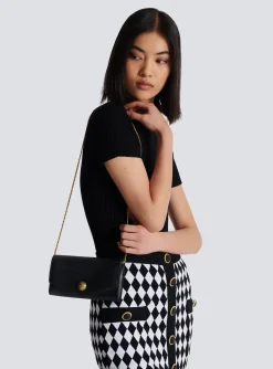 Emblème Grained Calfskin Clutch-Balmain Hot