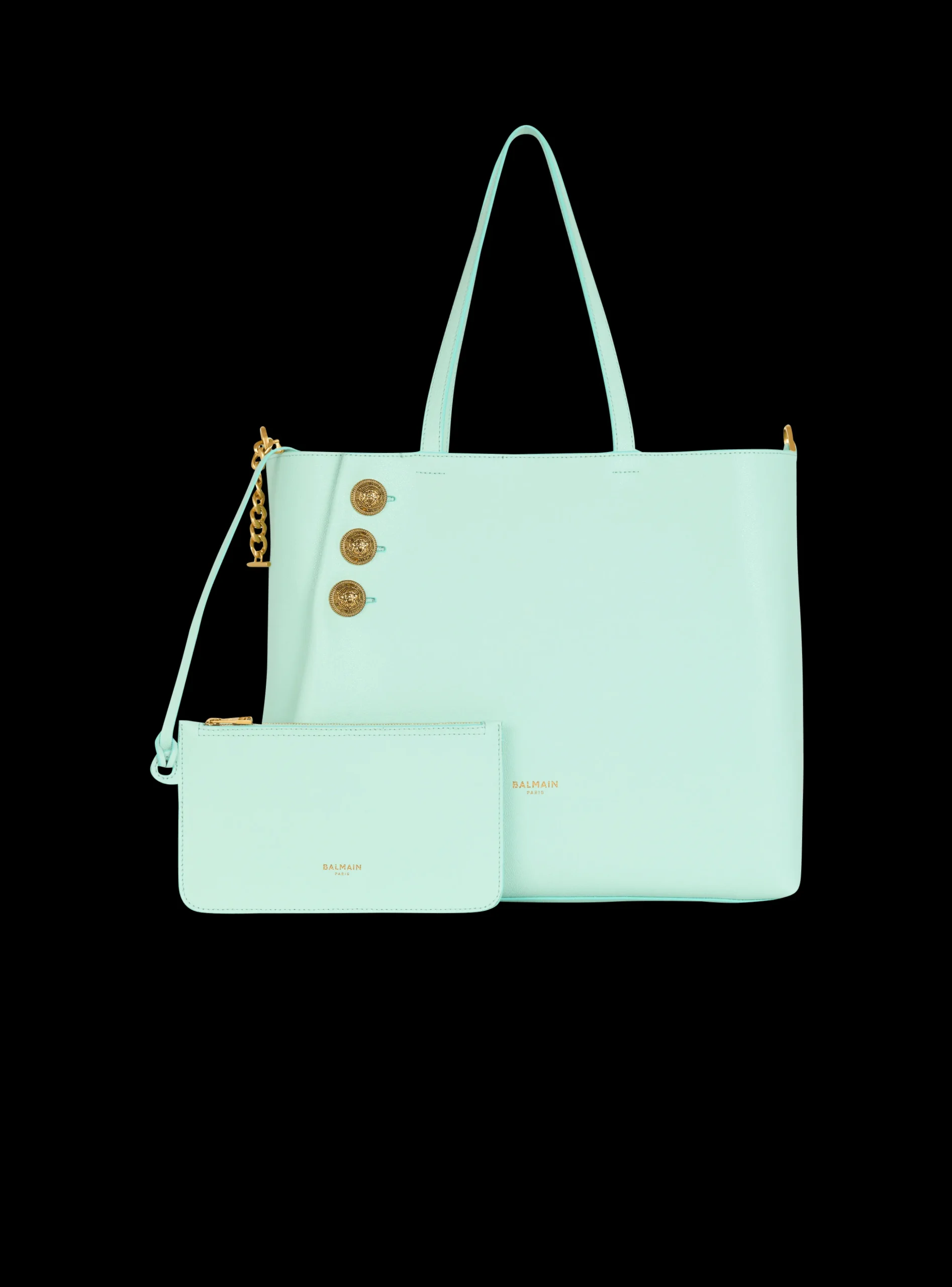 Emblème Grained Calfskin Tote Bag-Balmain Sale