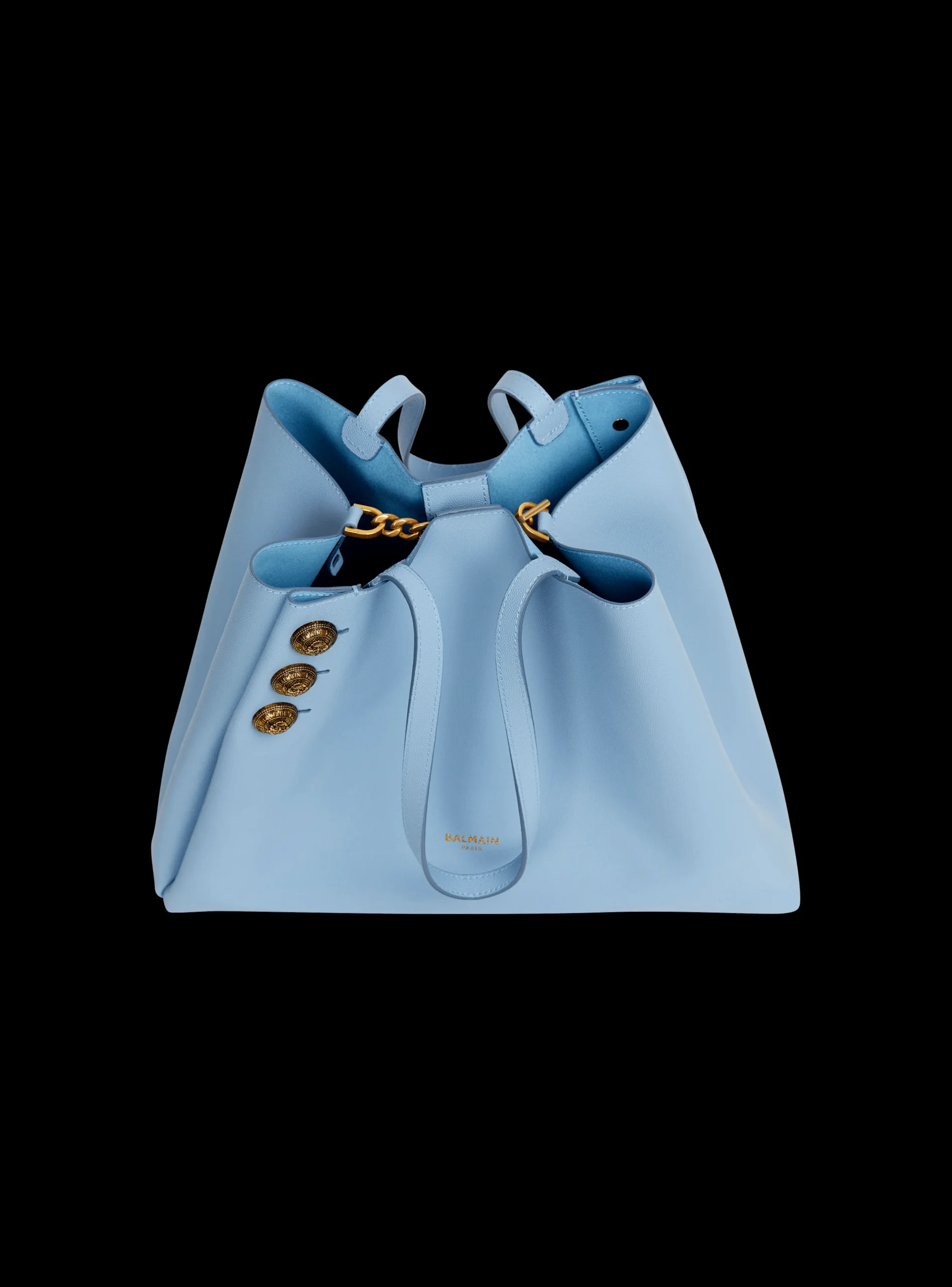 Emblème Grained Calfskin Tote Bag-Balmain Sale