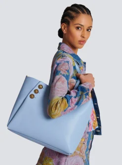 Emblème Grained Calfskin Tote Bag-Balmain Sale