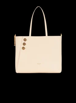Emblème Grained Leather Tote Bag-Balmain Best Sale