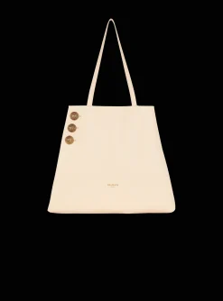 Emblème Grained Leather Tote Bag-Balmain Best Sale
