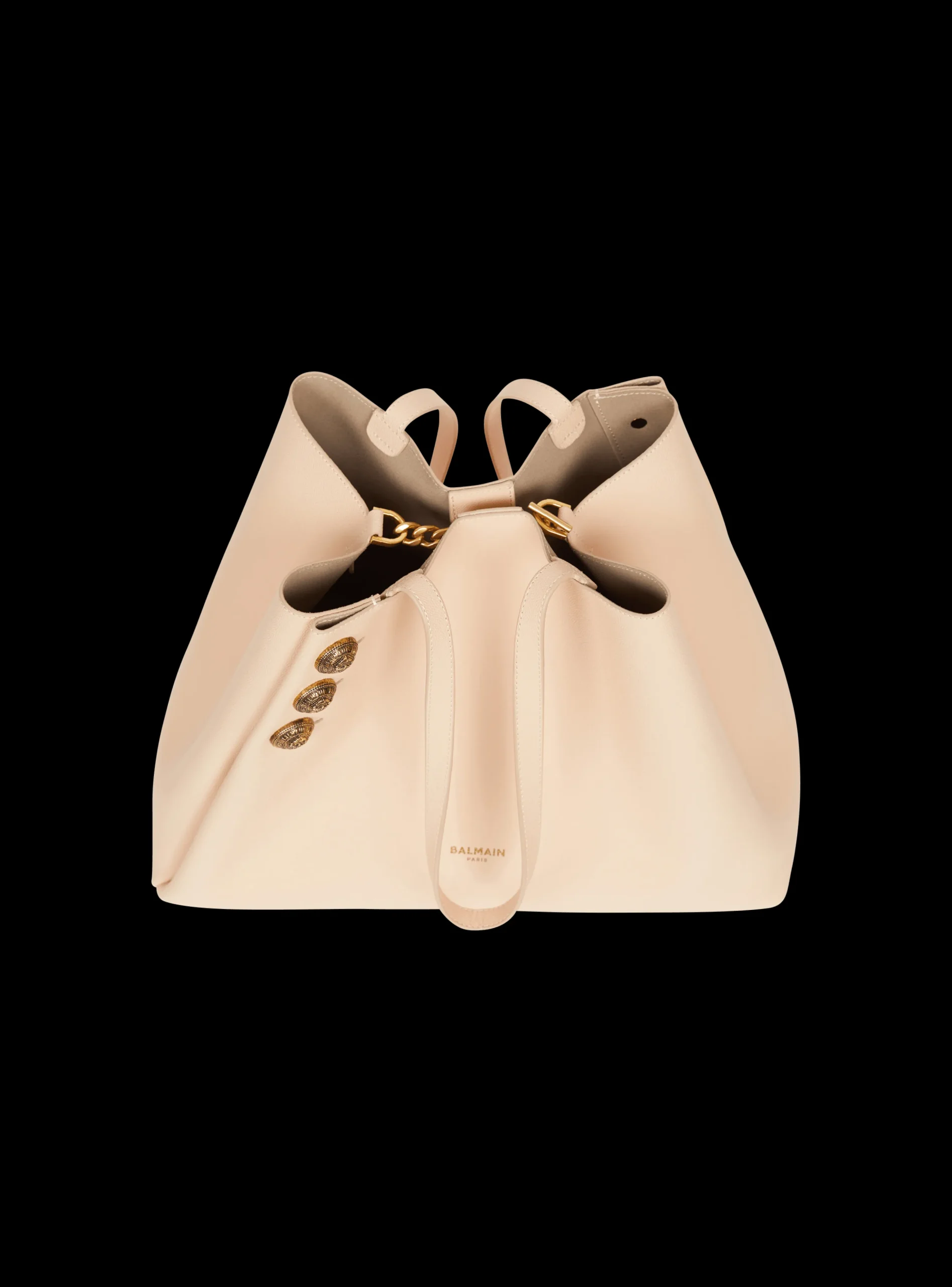 Emblème Grained Leather Tote Bag-Balmain Best Sale