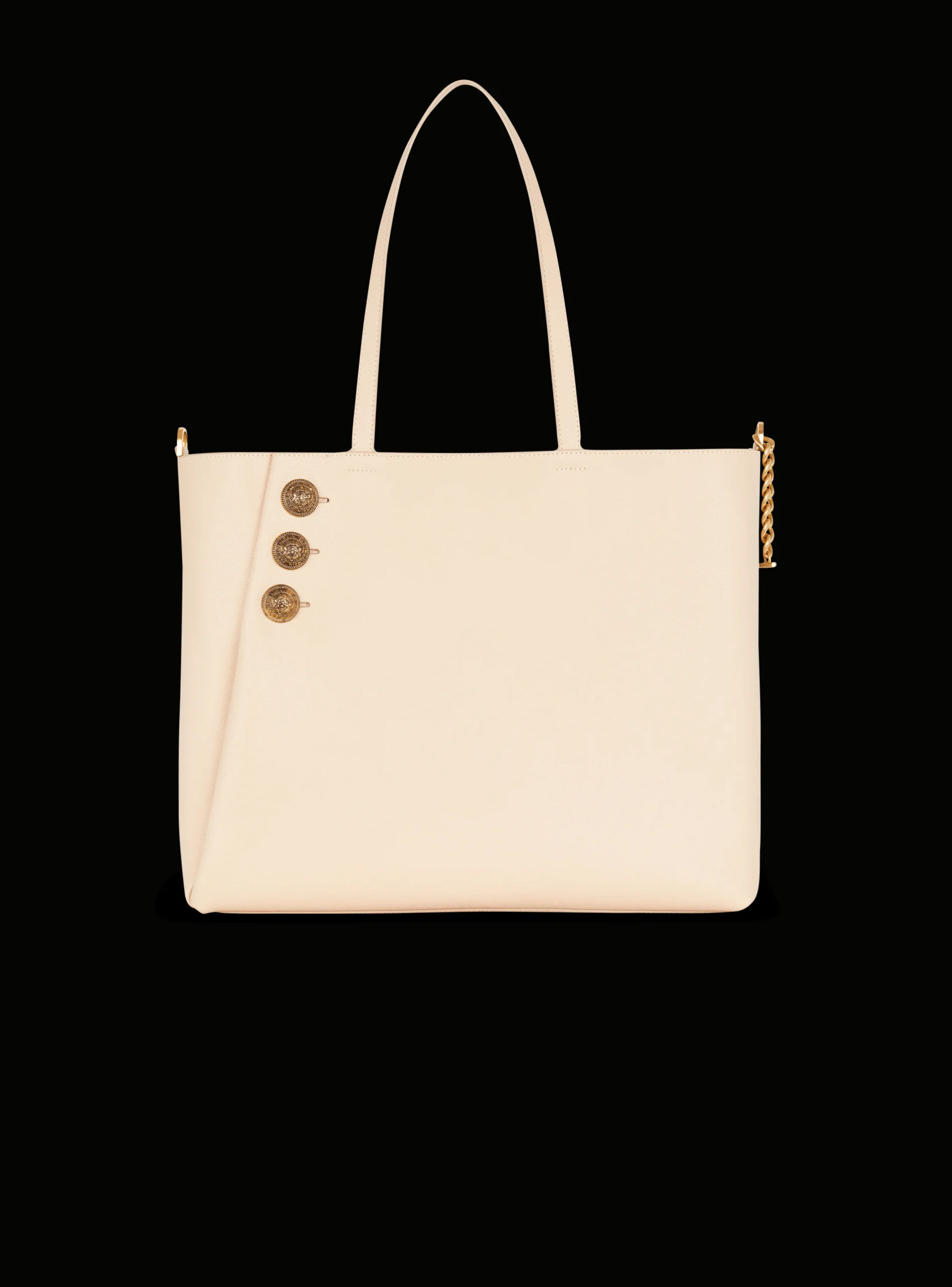 Emblème Grained Leather Tote Bag-Balmain Best Sale