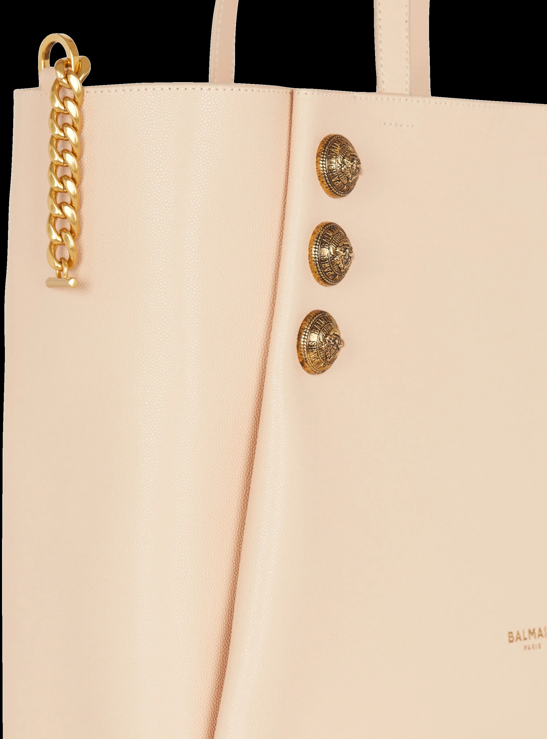Emblème Grained Leather Tote Bag-Balmain Best Sale