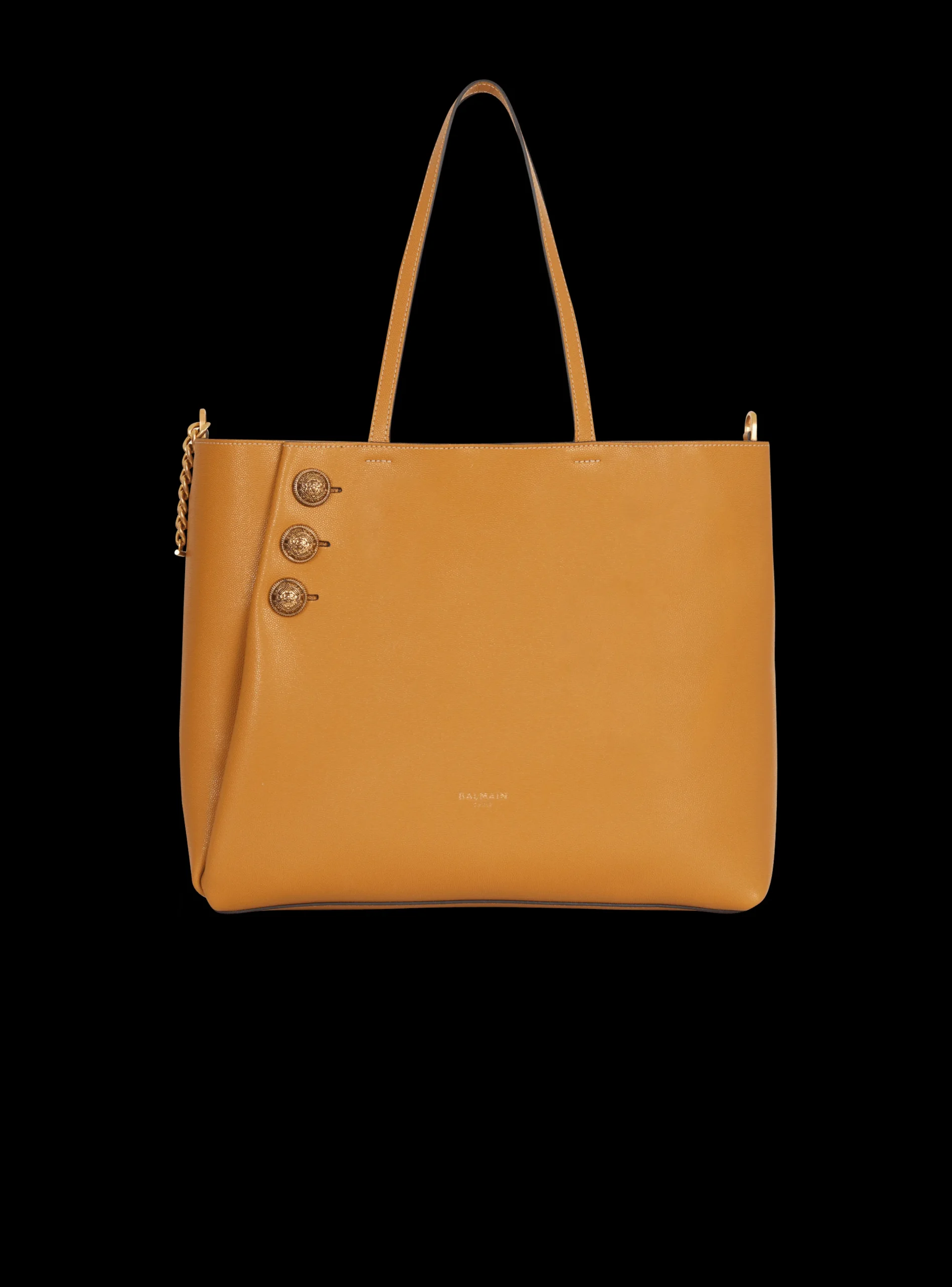 Emblème Grained Leather Tote Bag-Balmain Fashion