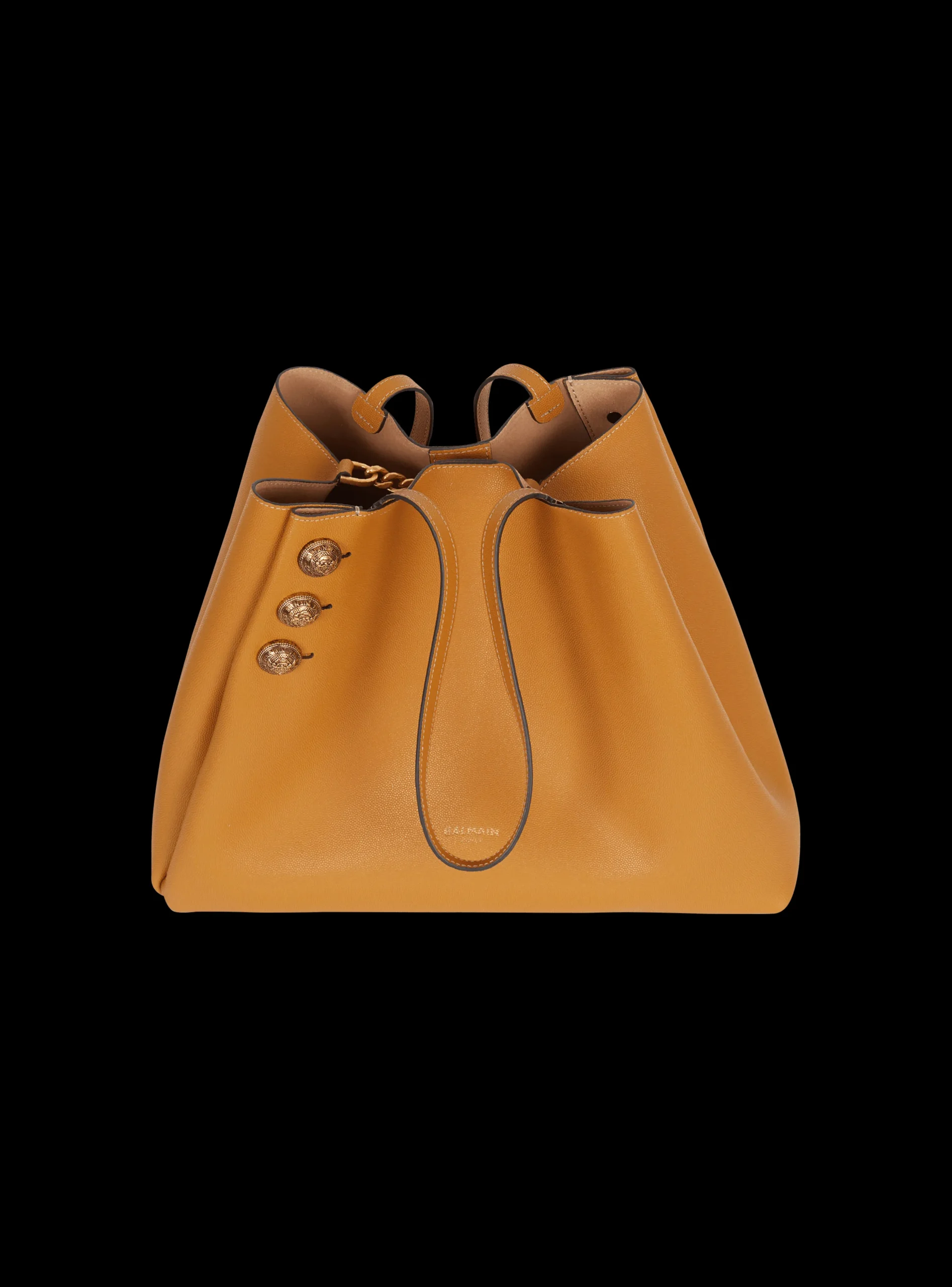 Emblème Grained Leather Tote Bag-Balmain Fashion