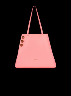 Emblème Grained Leather Tote Bag-Balmain Hot