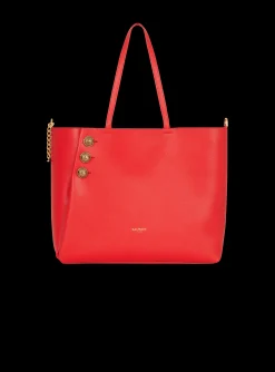 Emblème Grained Leather Tote Bag-Balmain Flash Sale