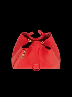 Emblème Grained Leather Tote Bag-Balmain Flash Sale