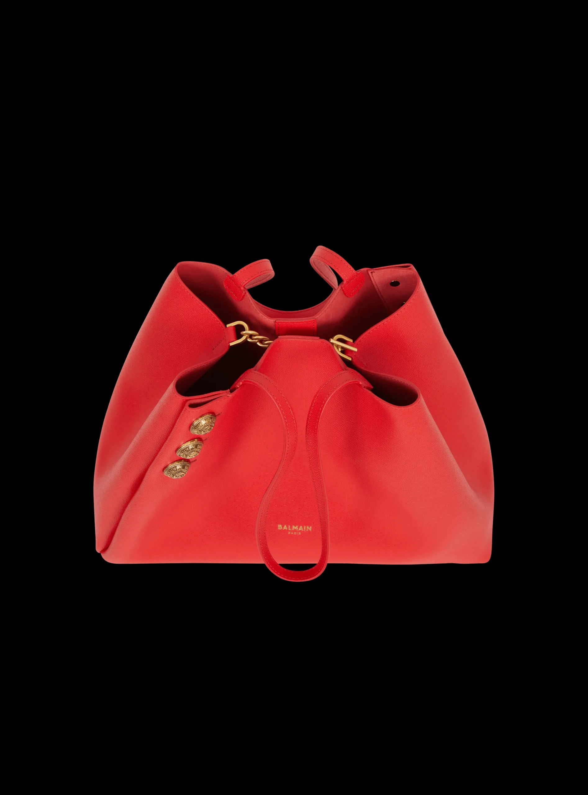Emblème Grained Leather Tote Bag-Balmain Flash Sale