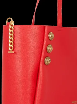Emblème Grained Leather Tote Bag-Balmain Flash Sale