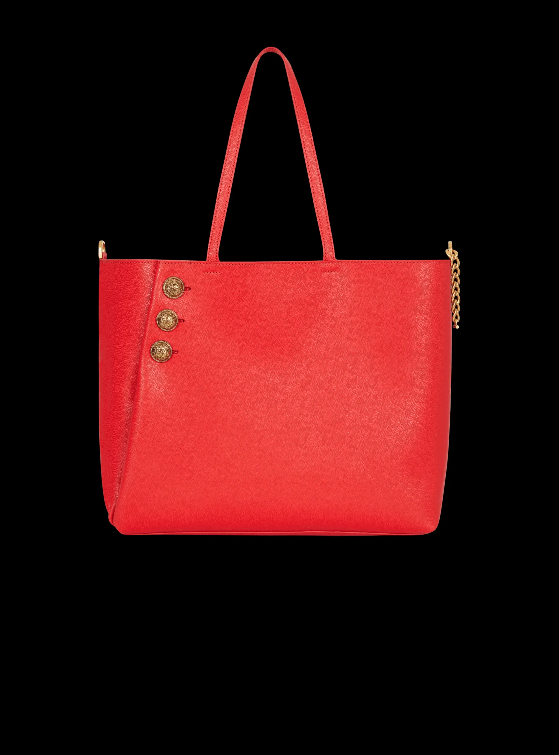 Emblème Grained Leather Tote Bag-Balmain Flash Sale