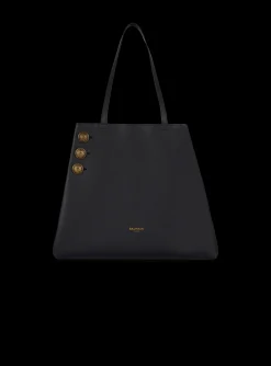 Embl&egrave;me Leather Tote Bag-Balmain Cheap