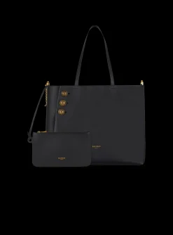 Embl&egrave;me Leather Tote Bag-Balmain Cheap