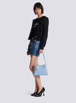Embl&egrave;me Shoulder Bag In Grained Calfskin-Balmain Shop