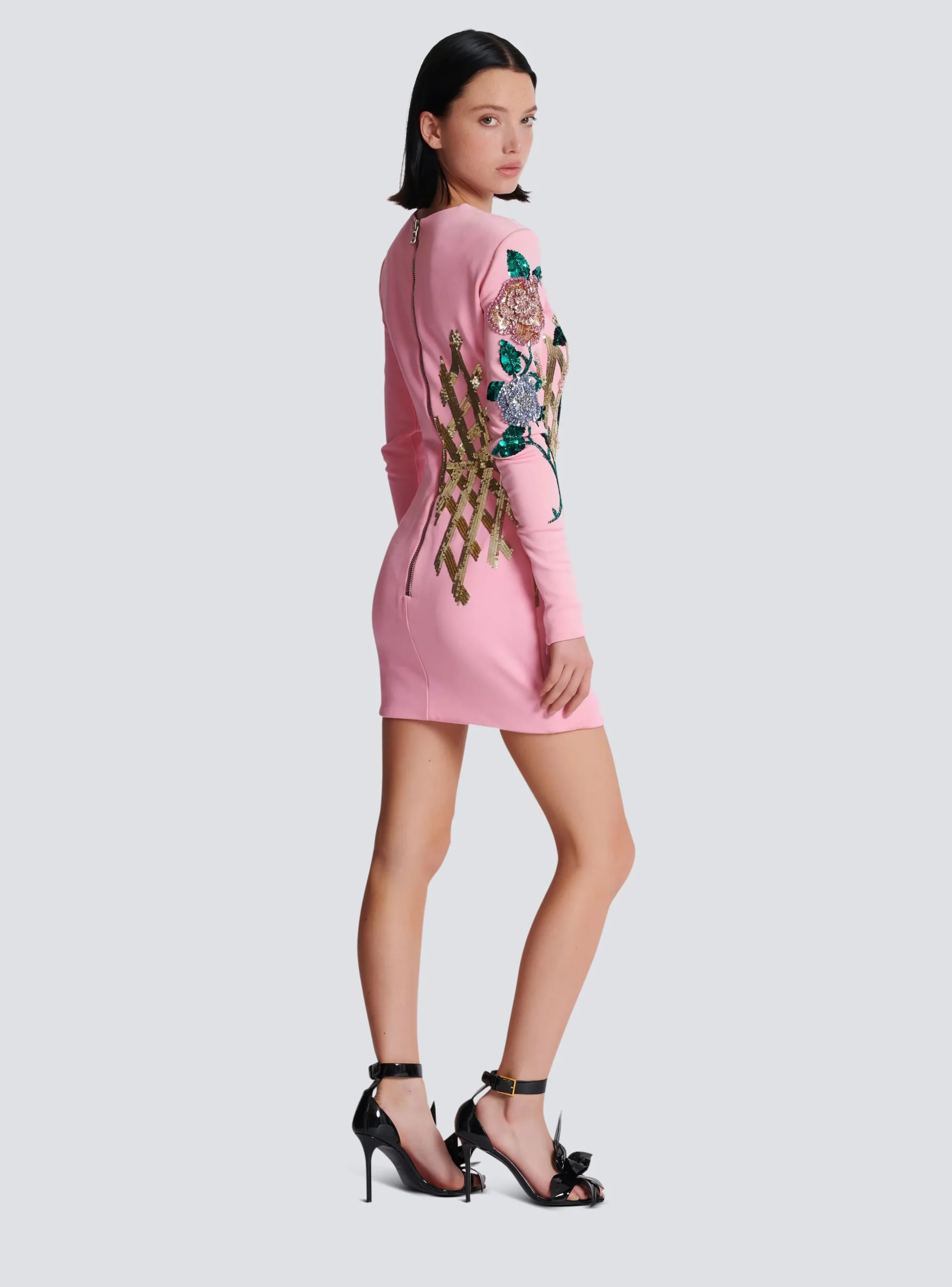 Embroidered Roses Dress-Balmain Fashion