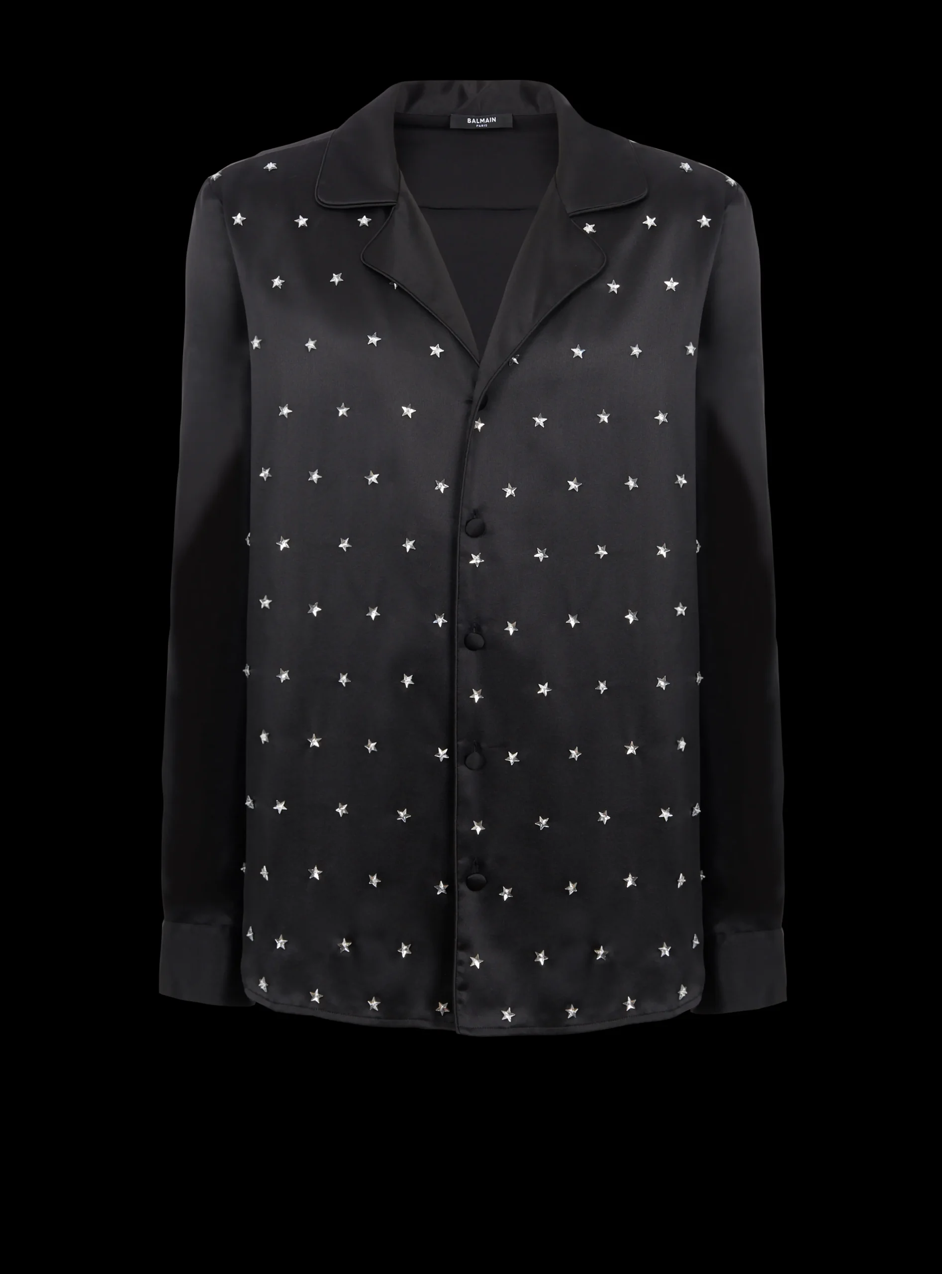 Embroidered Silk Stars Shirt-Balmain Best Sale