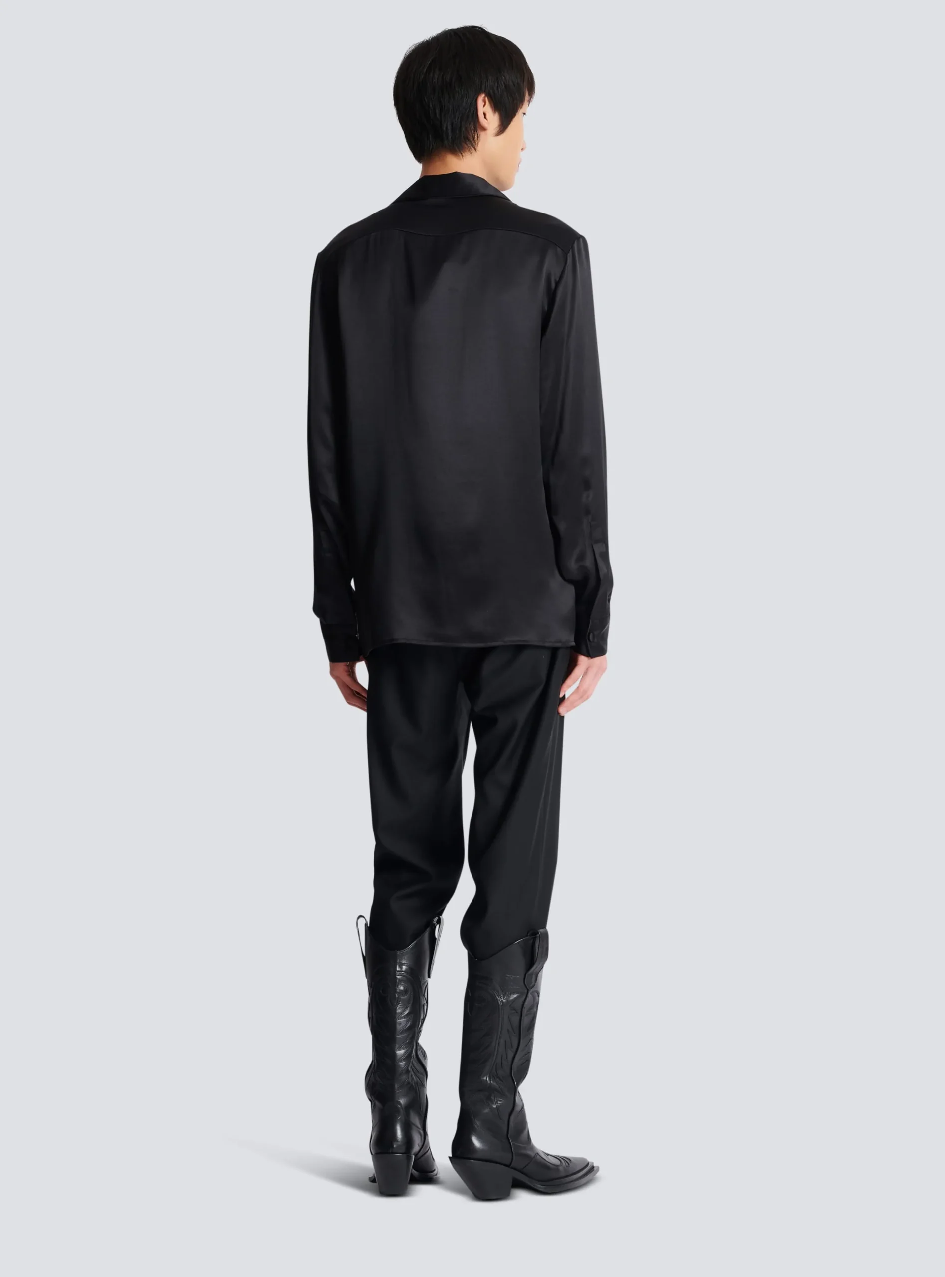 Embroidered Silk Stars Shirt-Balmain Best Sale