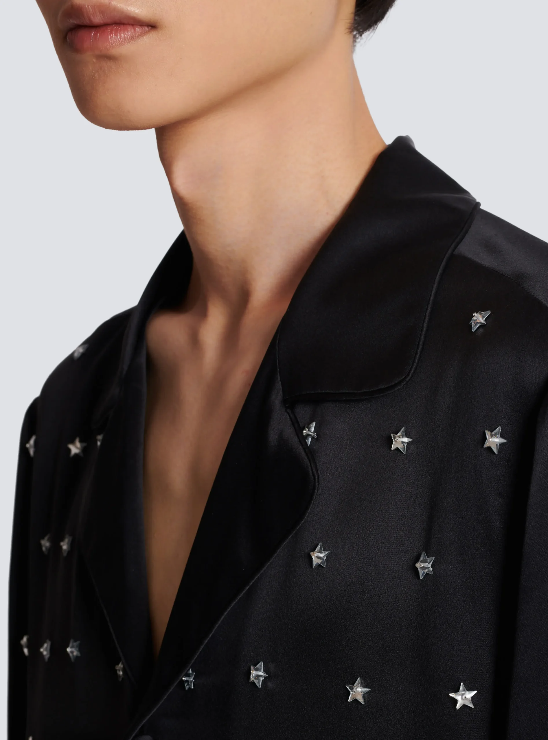 Embroidered Silk Stars Shirt-Balmain Best Sale