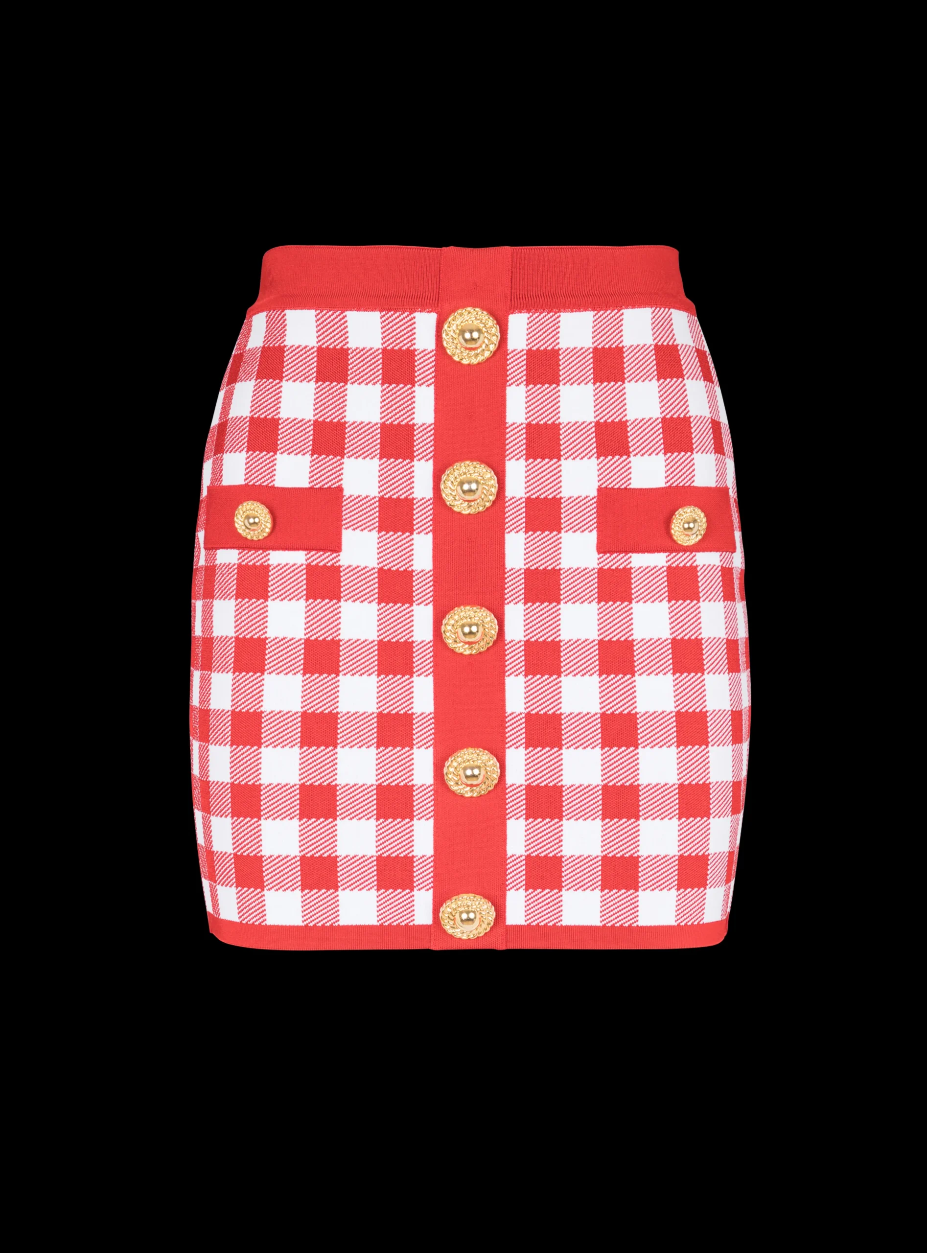Fine-knit Gingham Skirt-Balmain Store
