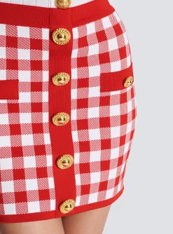 Fine-knit Gingham Skirt-Balmain Store