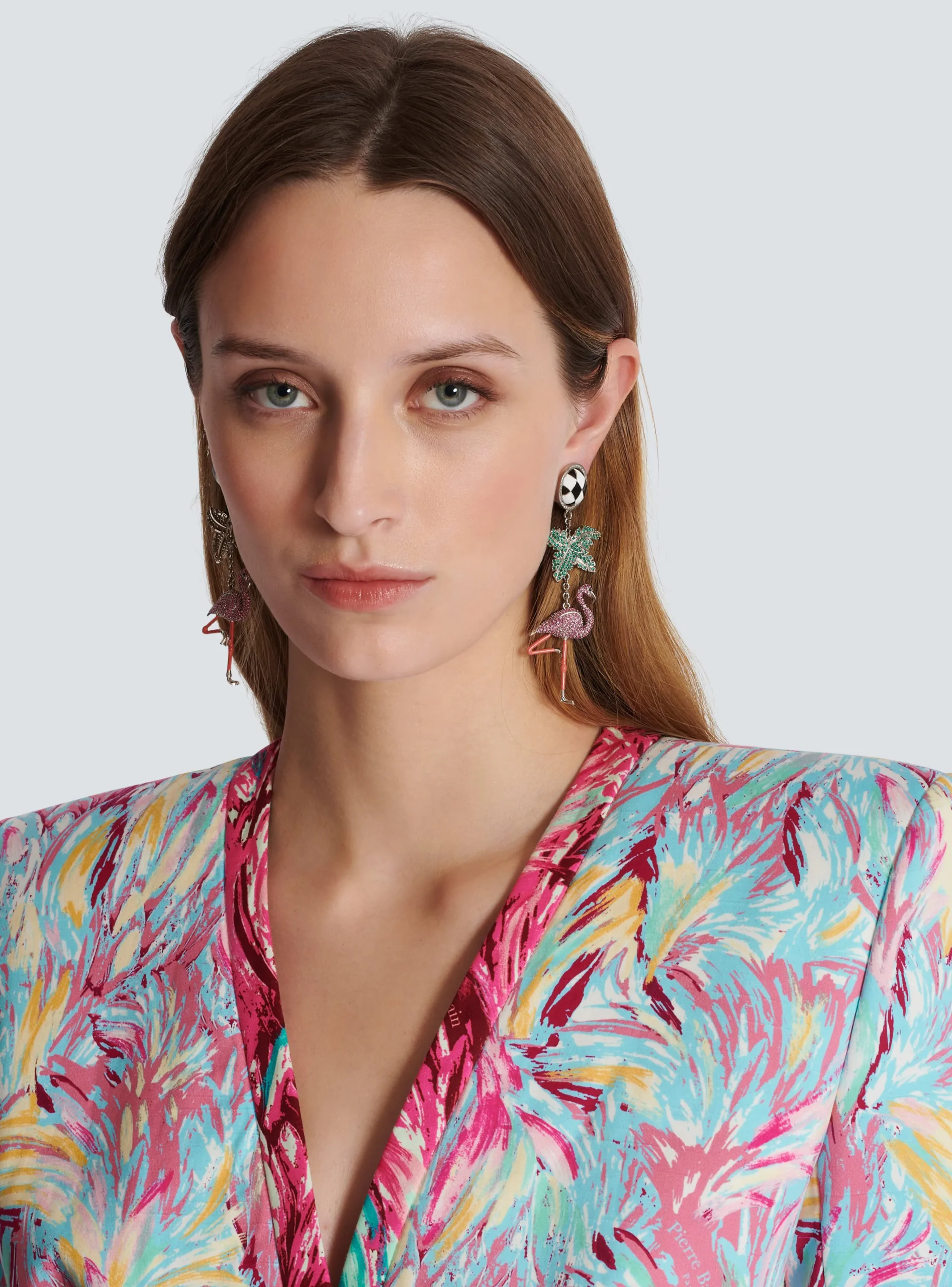Flamingo Pendant Earrings-Balmain Shop