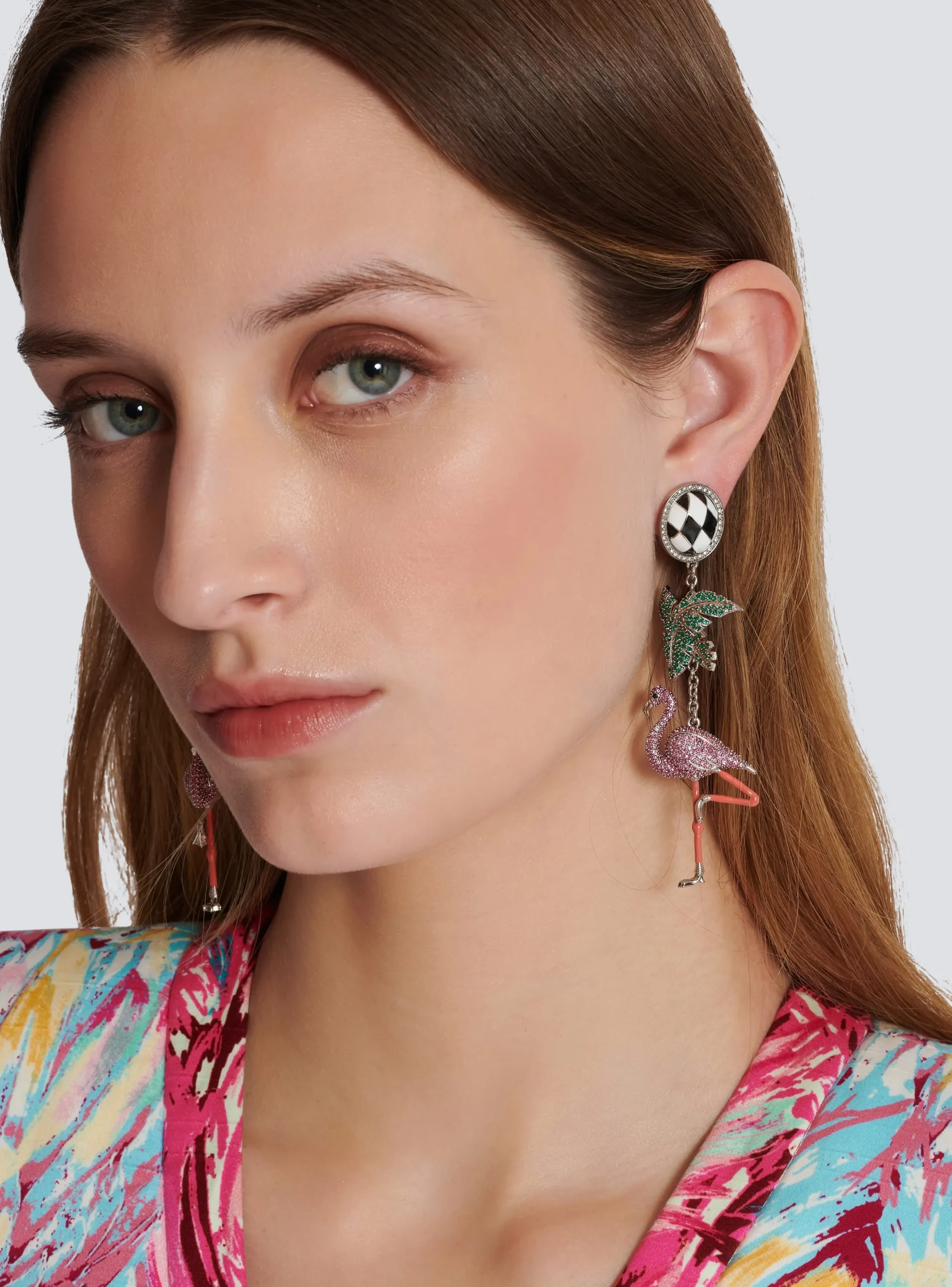 Flamingo Pendant Earrings-Balmain Shop