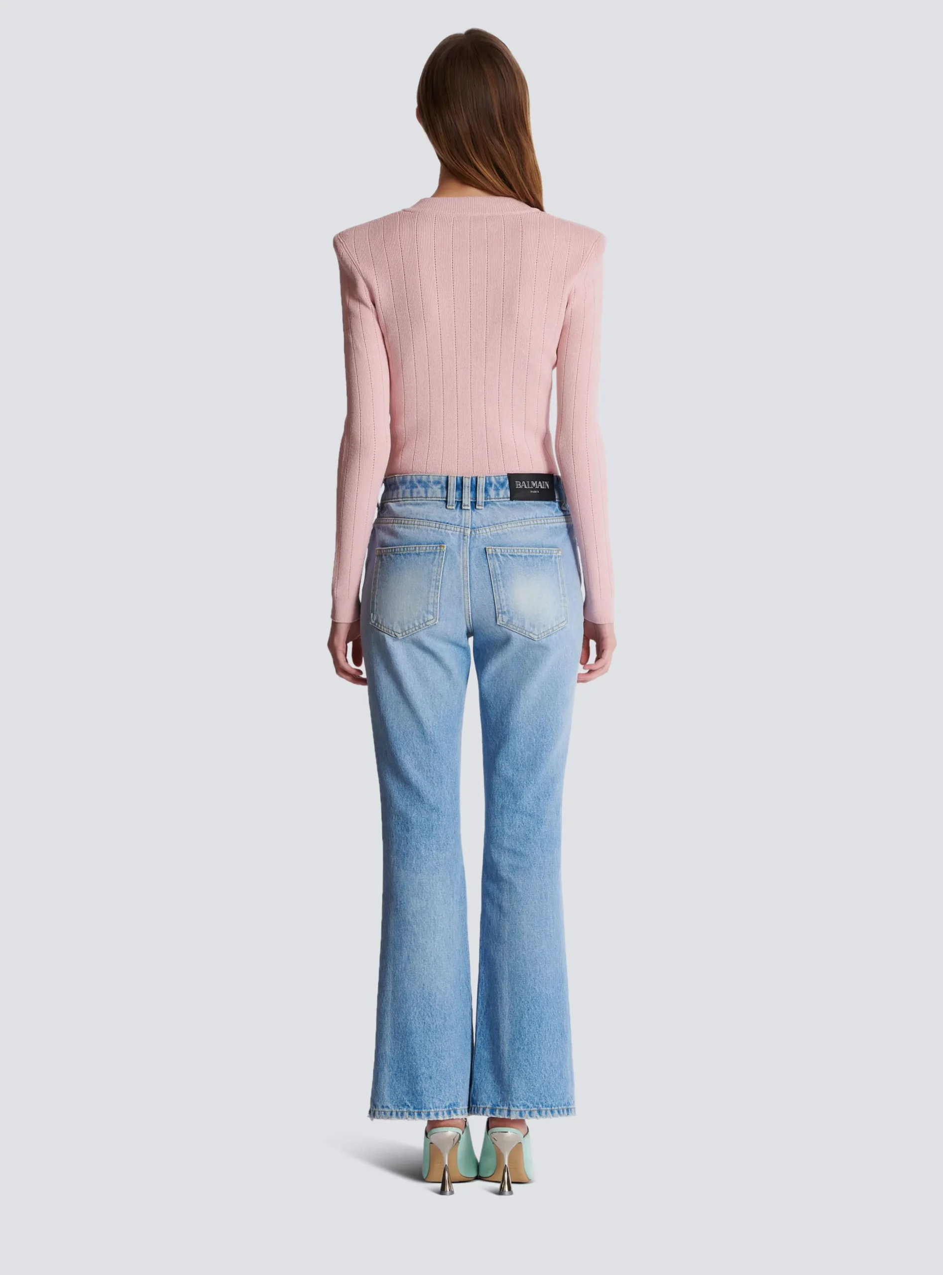 Flared Denim Jeans-Balmain Cheap