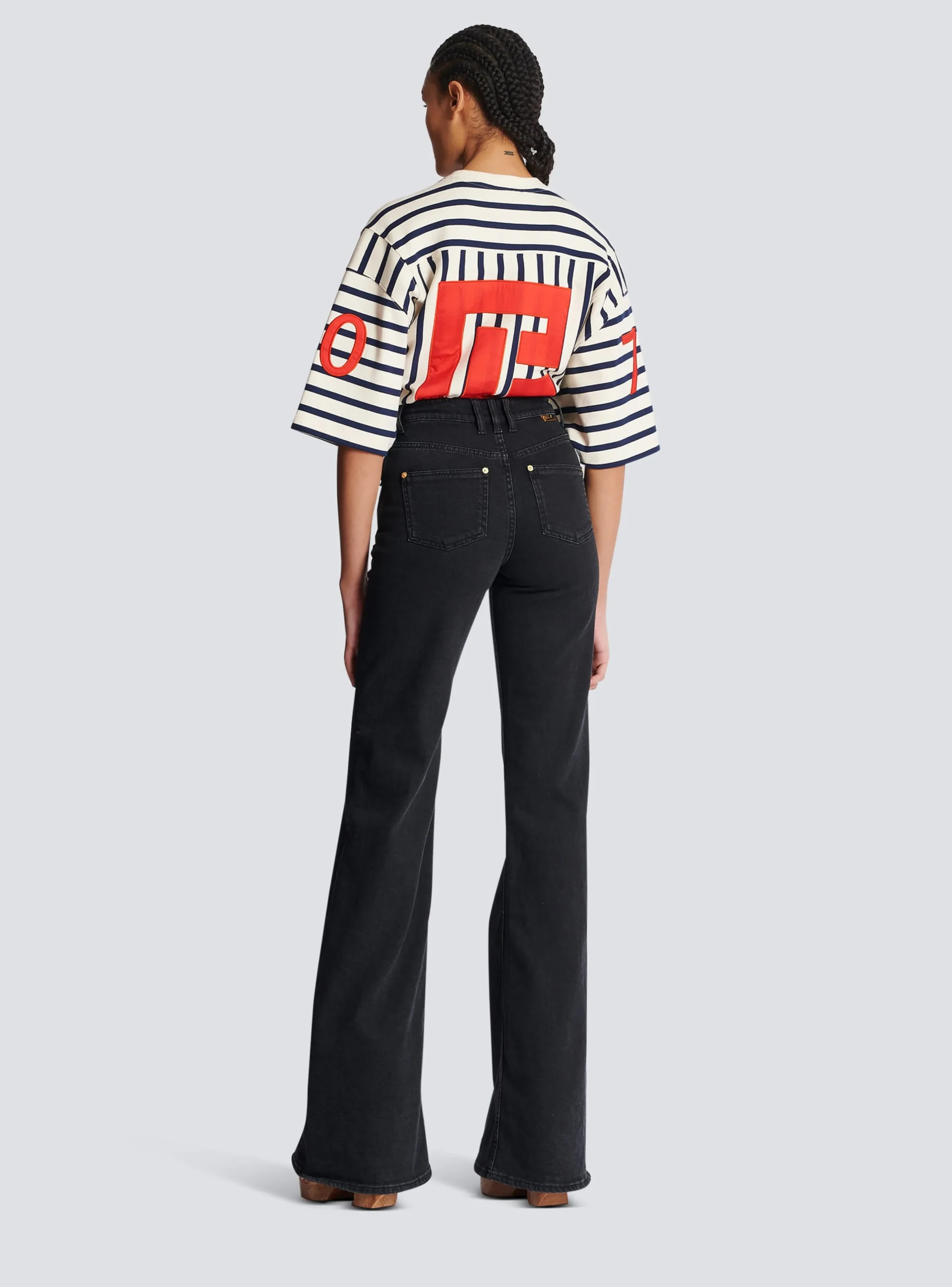 Flared Denim Jeans-Balmain Store