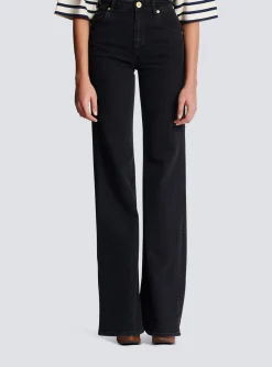 Flared Denim Jeans-Balmain Store